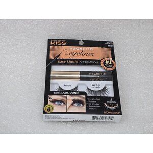 Kiss Magnetic Eyeliner & Faux Mink Lash Kit Entice Reusable False Eyelashes